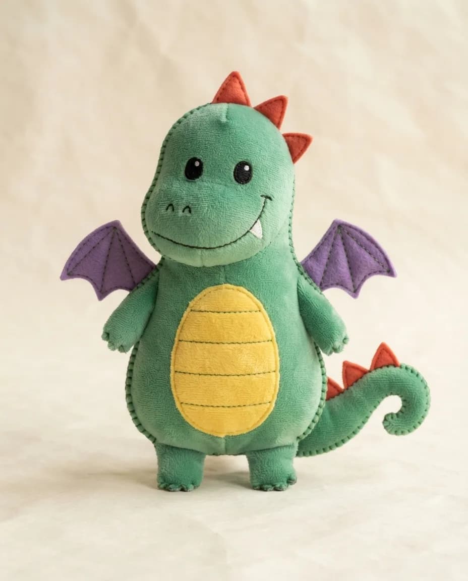 The dragon as a felt plush